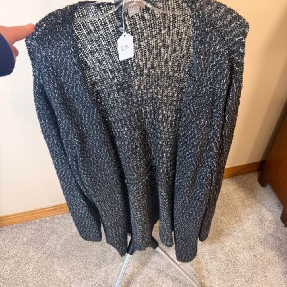 J. Jill XL Black and White Cardigan Sweater